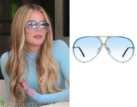 khloe kardashian blue sunglasses.